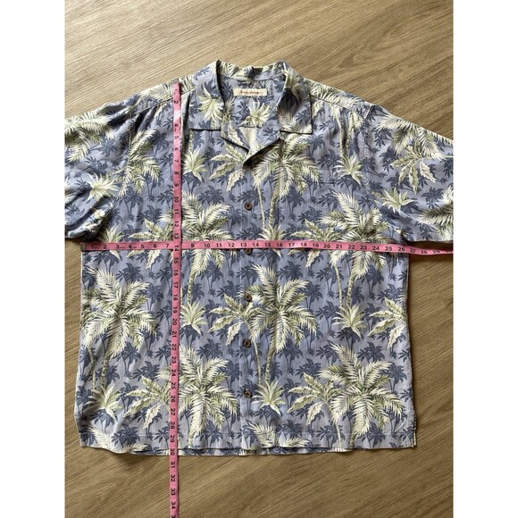 Tommy Bahama Mens Blue Palm Trees 100% Silk Short Sleeve Shirt Size XL - Picture 7 of 7